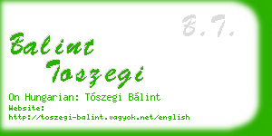 balint toszegi business card