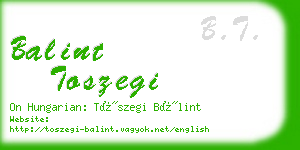 balint toszegi business card